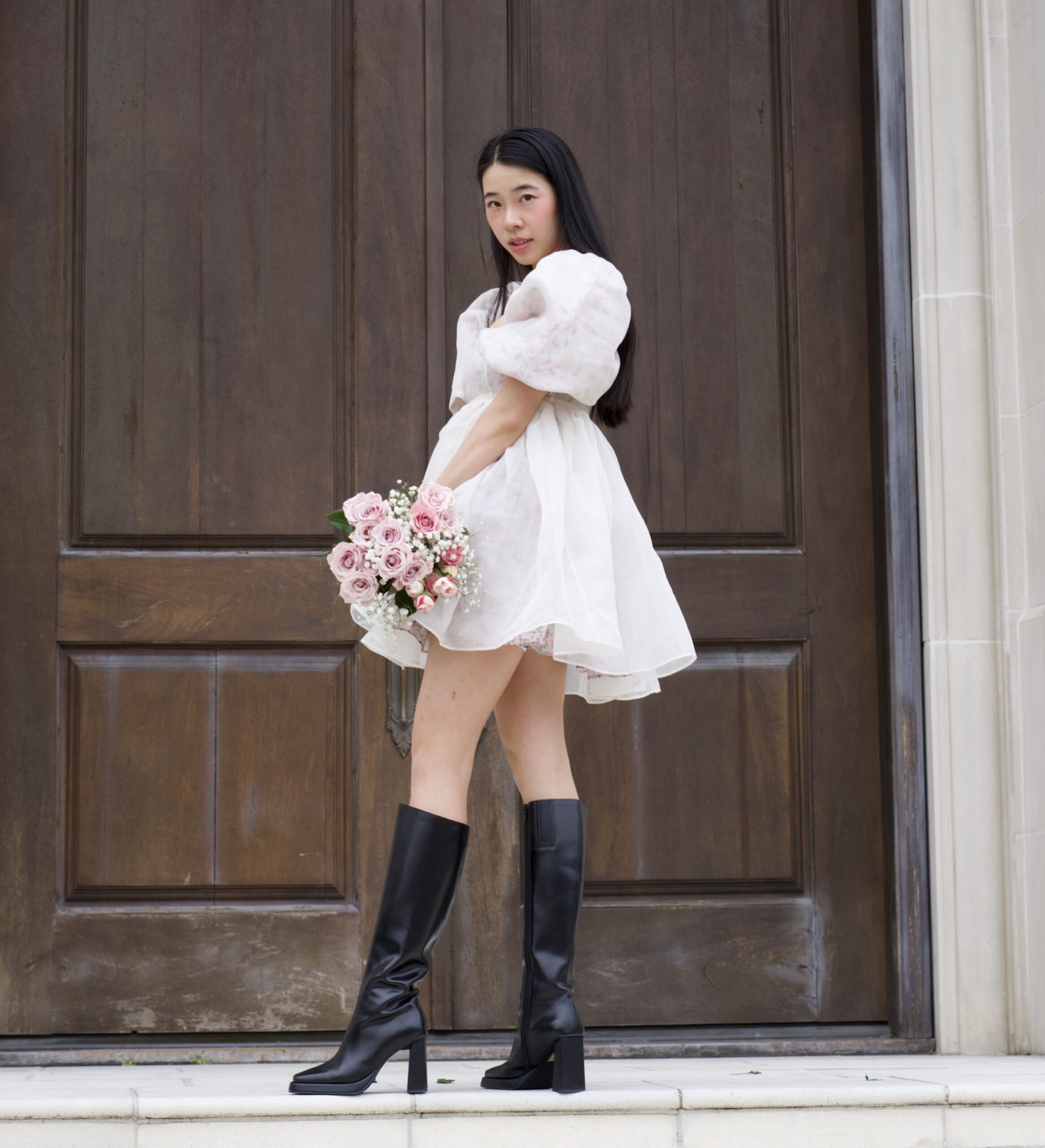 SELKIE DRESS, heritage rose, valentine's day, jeffrey campbell boots